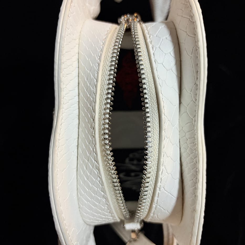 Nothing Here Women's Gothic Devil Eye Bat Wing Heart Bag White