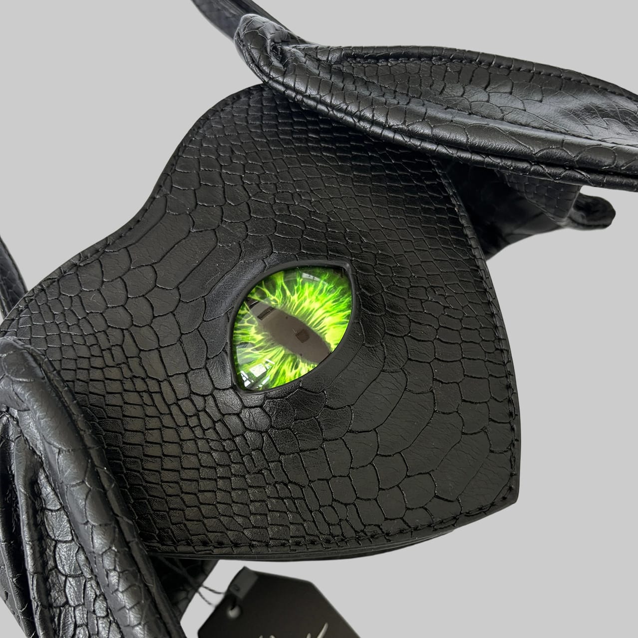 Nothing Here Women's Gothic Green Devil Eye Bat Wing Heart Bag Black