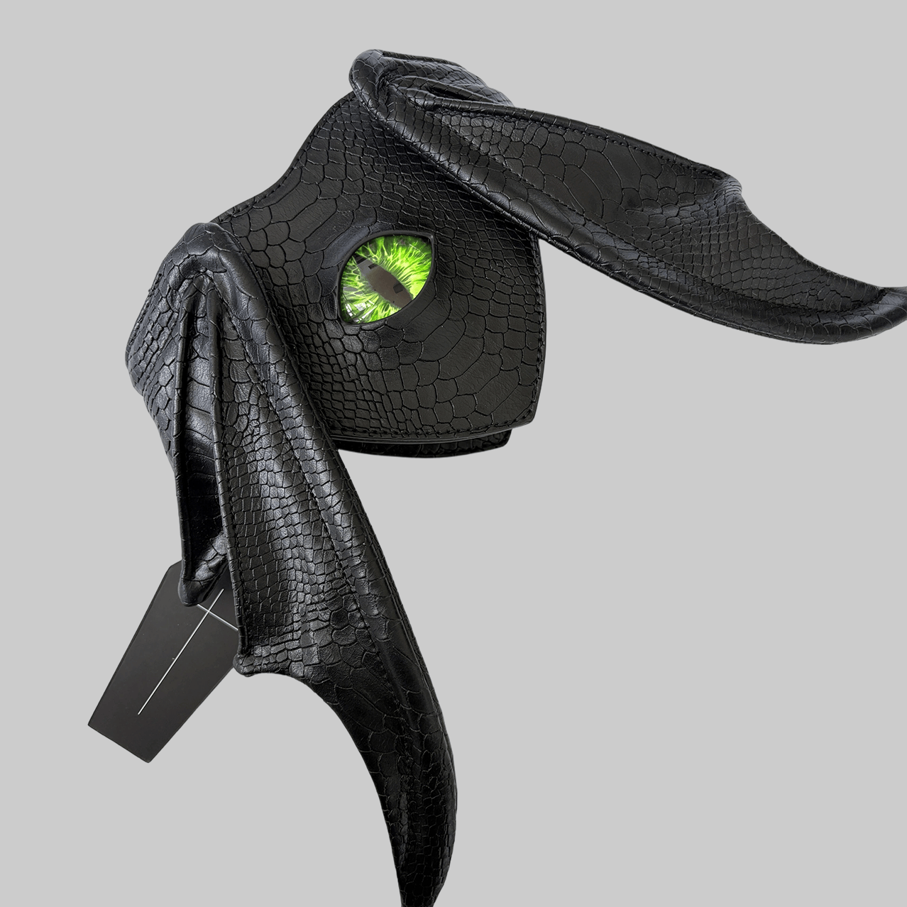 Nothing Here Women's Gothic Green Devil Eye Bat Wing Heart Bag Black