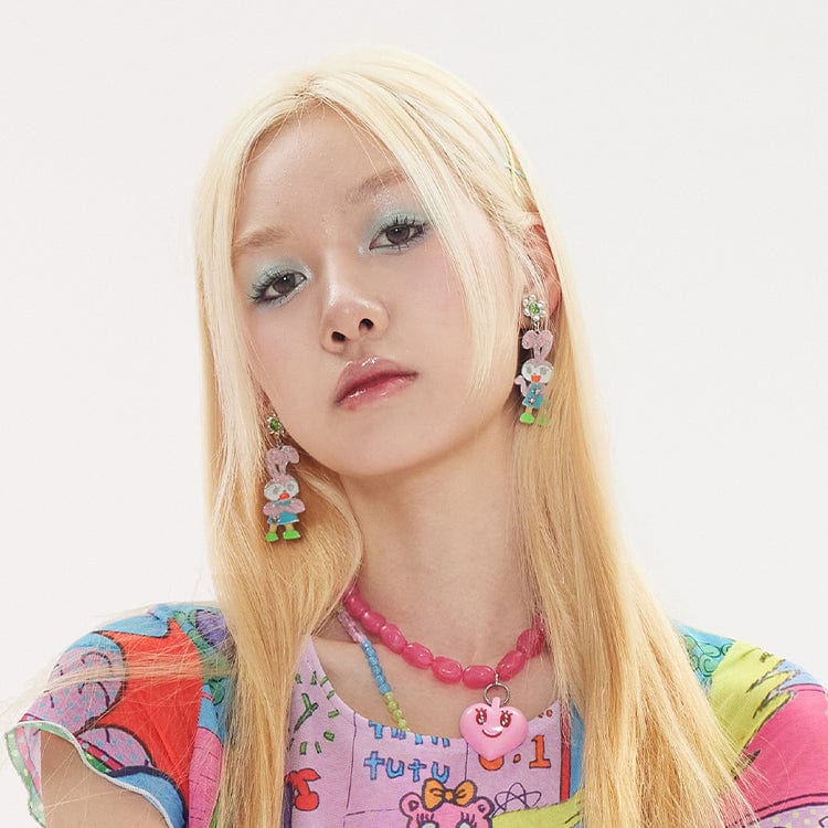 Pink Kawaii Women's Kawaii Asymmetrical Rabbit Earrings