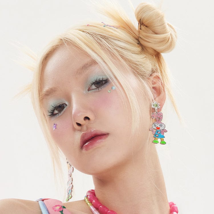 Pink Kawaii Women's Kawaii Asymmetrical Rabbit Earrings