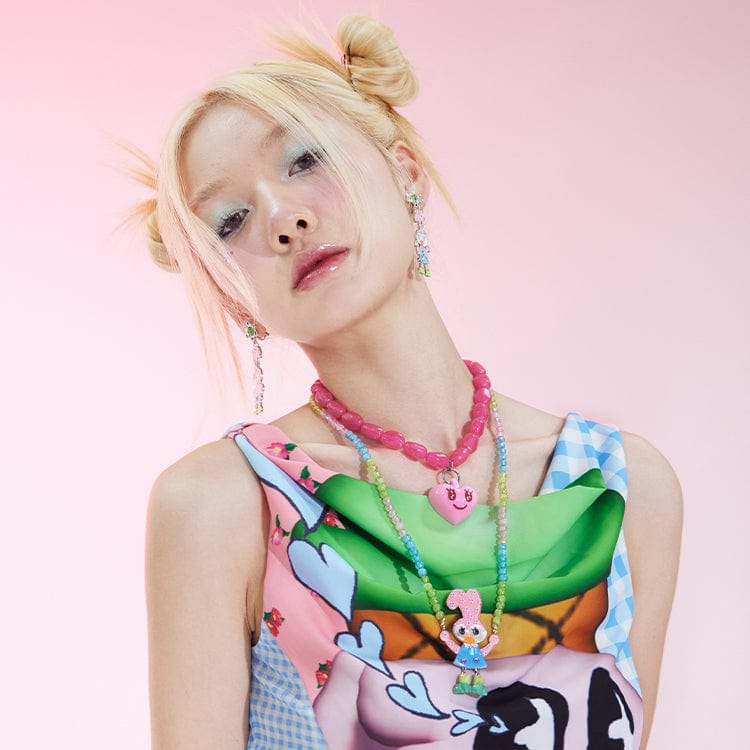 Pink Kawaii Women's Kawaii Rabbit Colourful Necklace