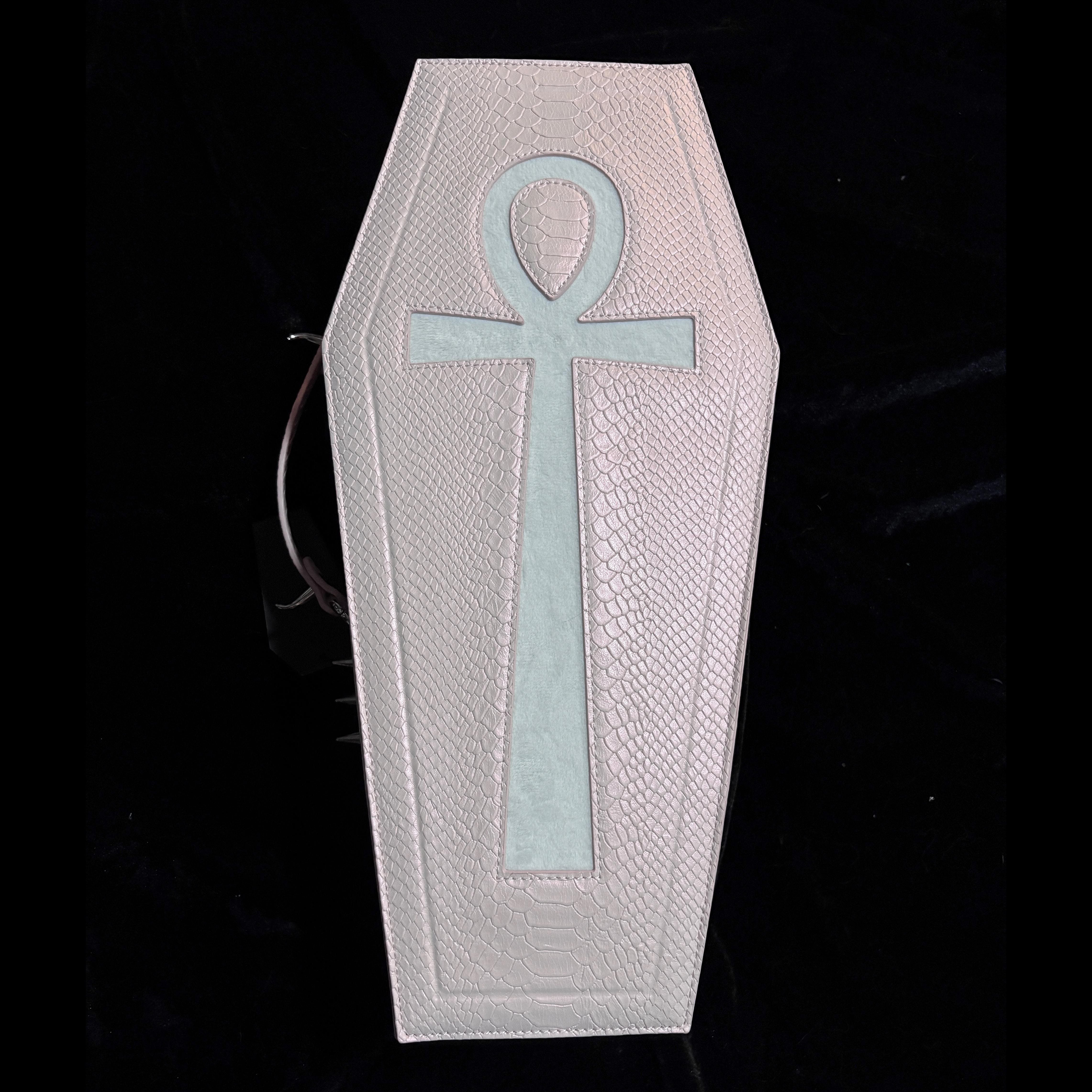 Punk Design Women's Gothic Cross Bat Wing Coffin Bag Pink