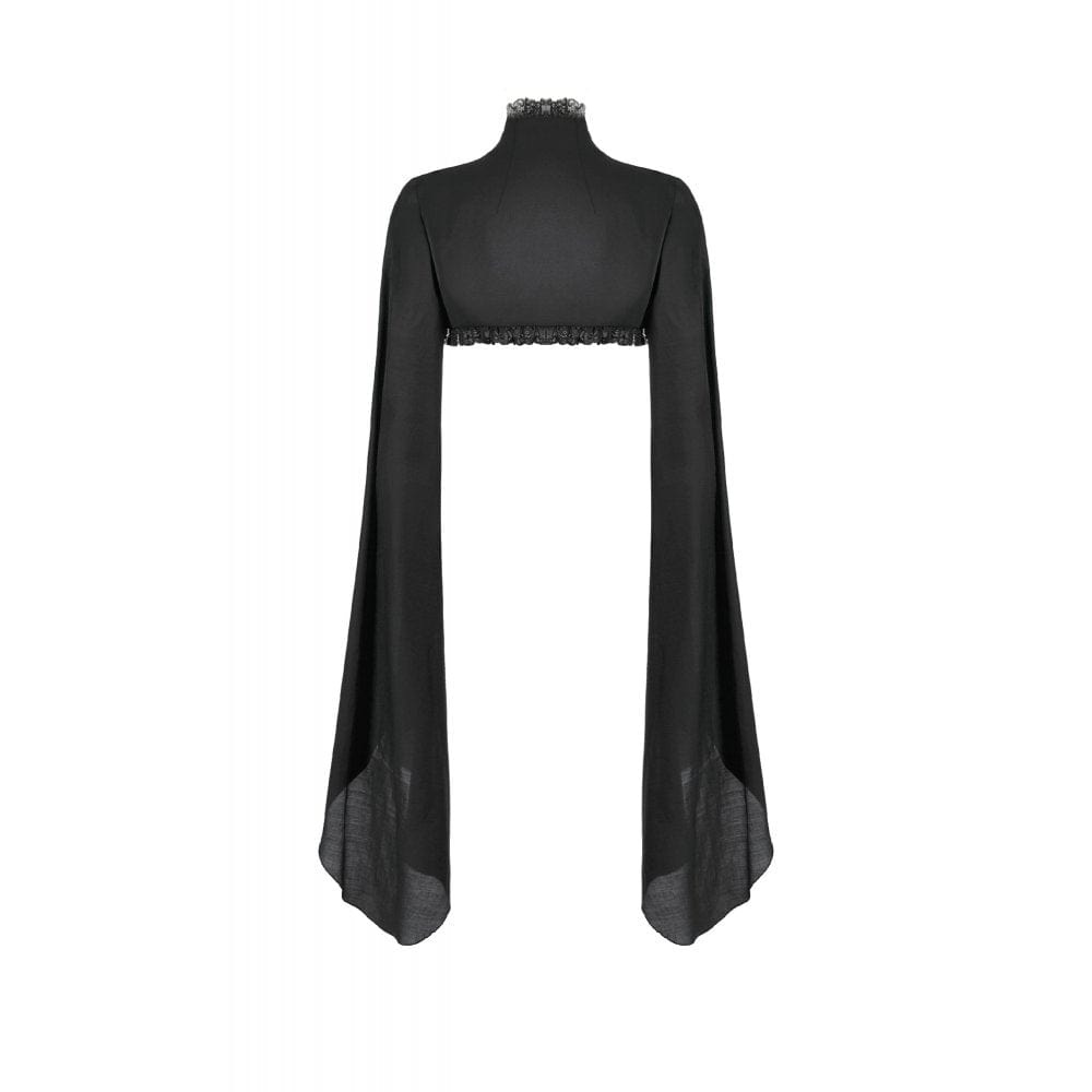 Punk Design Women's Gothic Embroidered Stand Collar Cape
