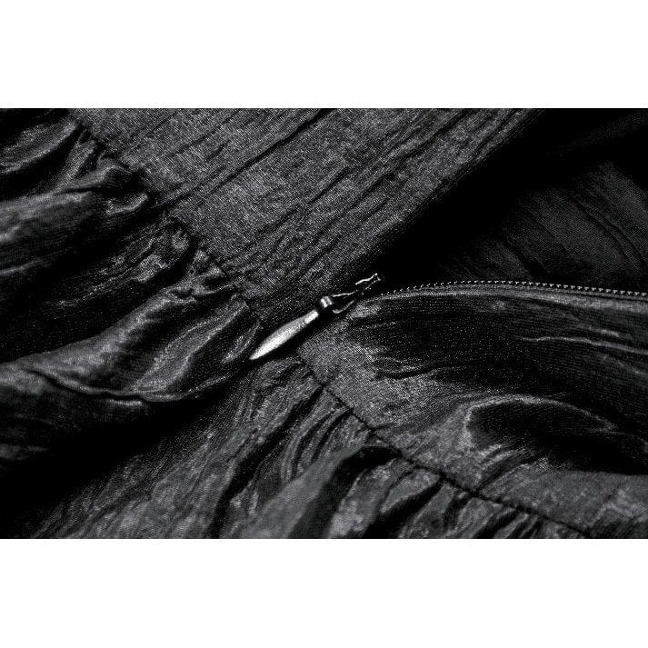 Punk Design Women's Gothic Lace-up Bowknot Ruched Slip Dress