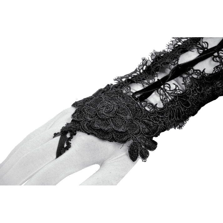 Punk Design Women's Gothic Lace-up Long Gloves