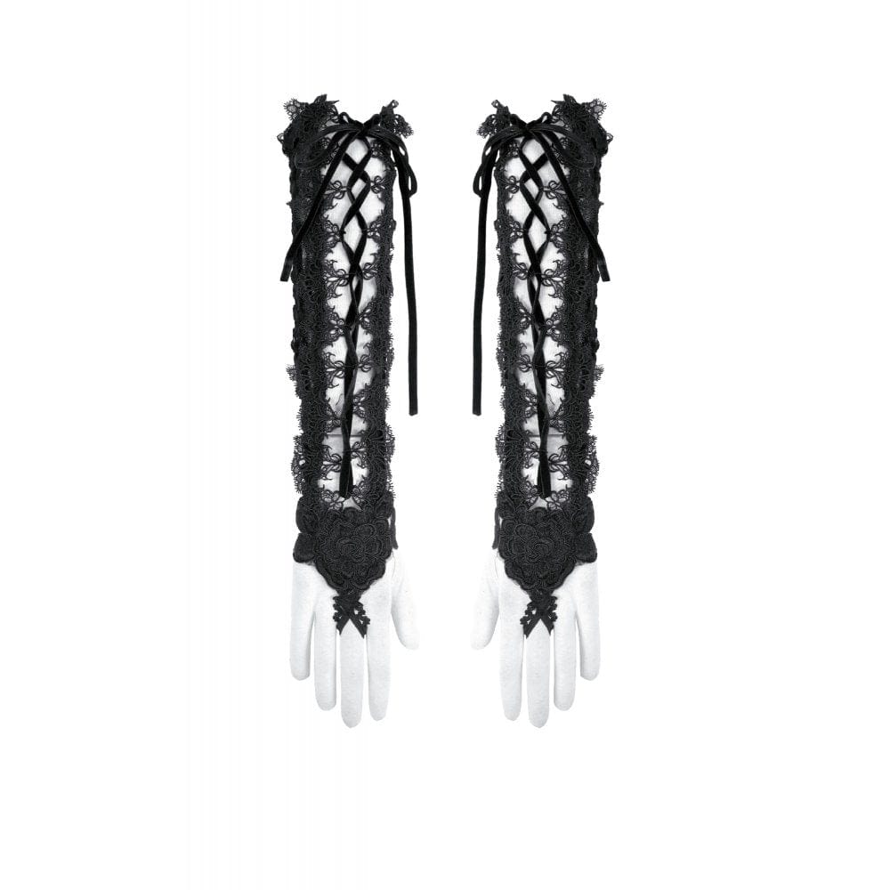 Punk Design Women's Gothic Lace-up Long Gloves