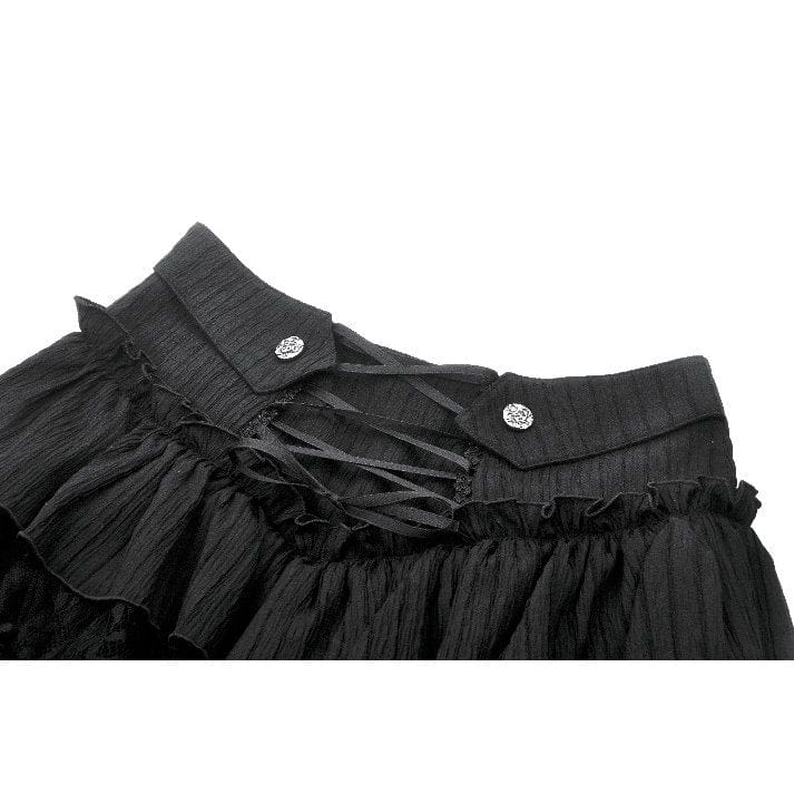 Punk Design Women's Gothic Lace-up Ruffled Swallow-tailed Shorts