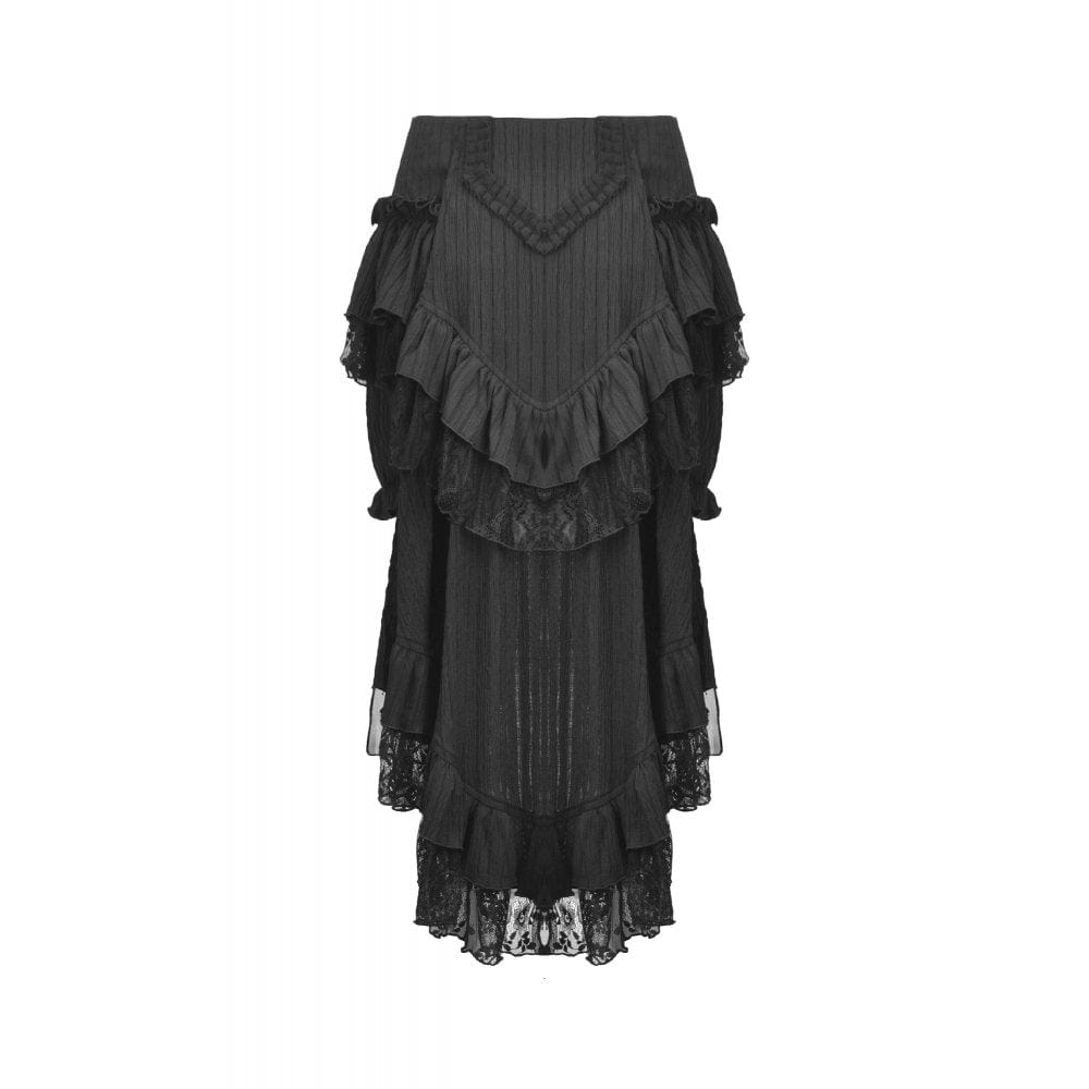 Punk Design Women's Gothic Lace-up Ruffled Swallow-tailed Shorts