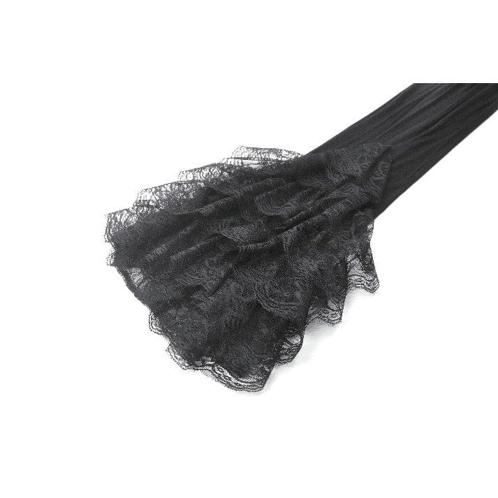 Punk Design Women's Gothic Multilayer Lace Splice Flared Pants