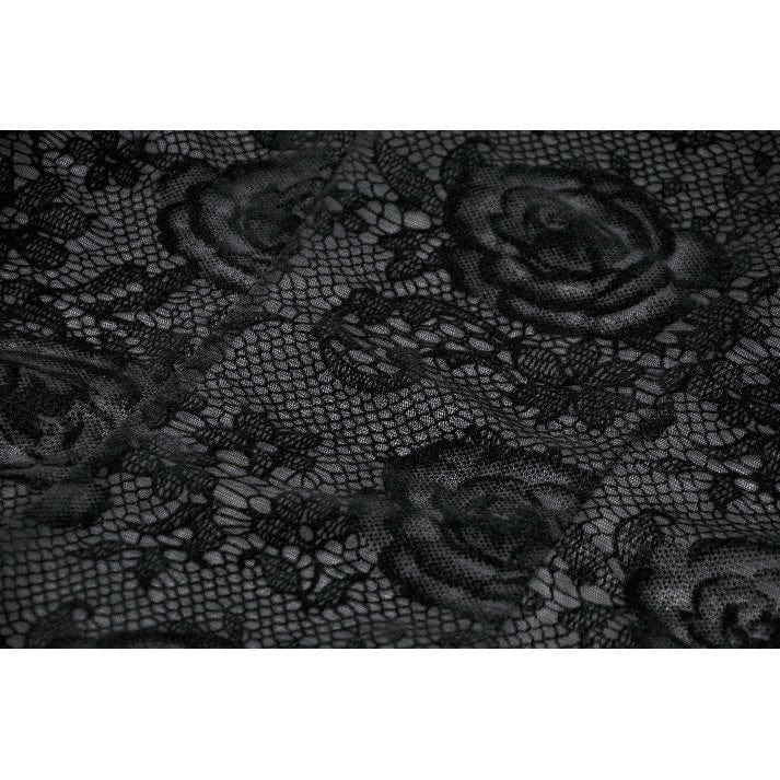 Punk Design Women's Gothic Rose Printed Ruffled Long Sleeved Top