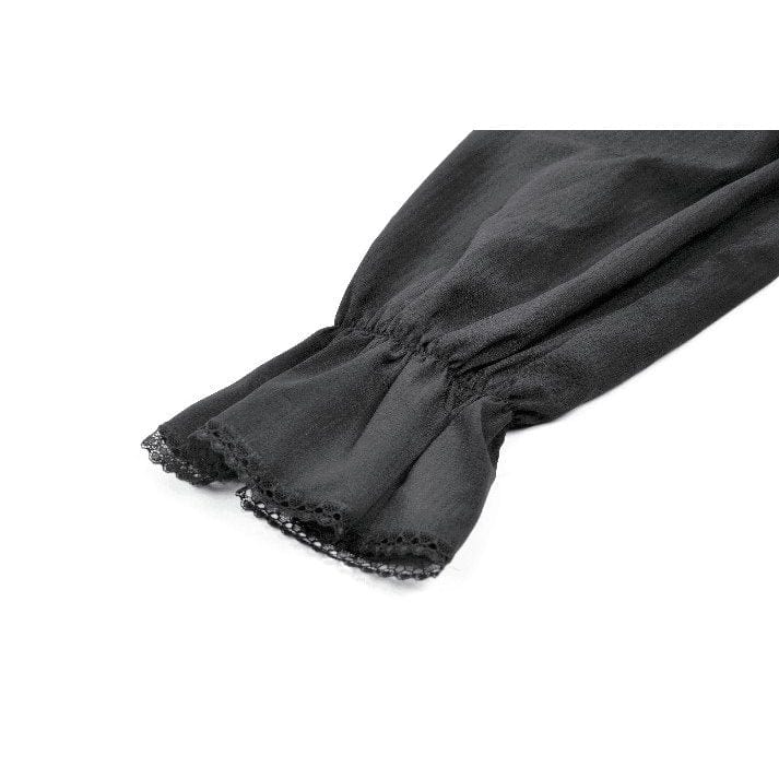 Punk Design Women's Gothic Ruffled Puff Sleeved Dress