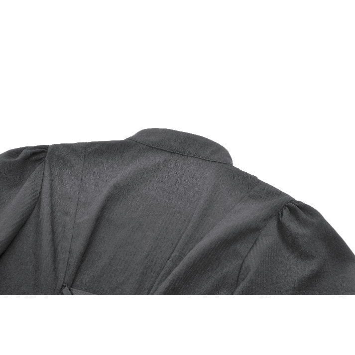 Punk Design Women's Gothic Ruffled Puff Sleeved Dress