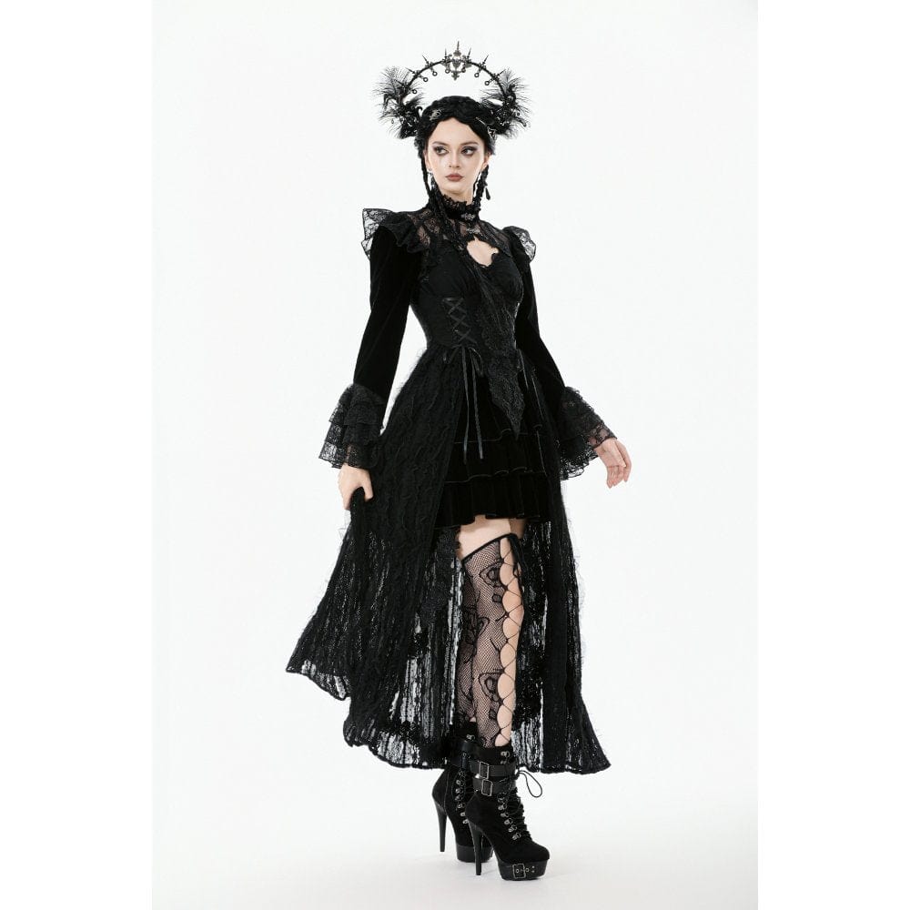 Punk Design Women's Gothic Stand Collar Flared Sleeved Cape
