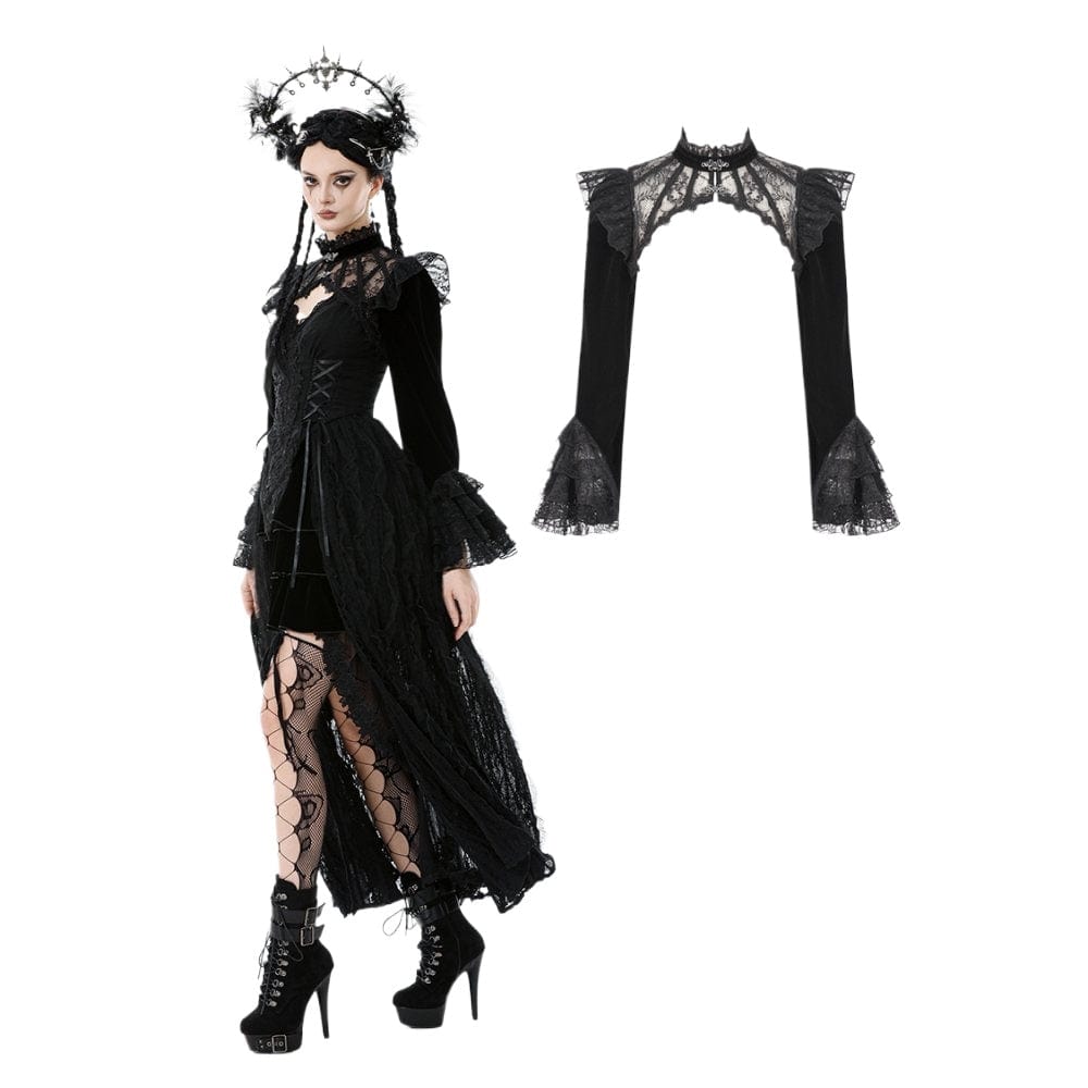 Punk Design Women's Gothic Stand Collar Flared Sleeved Cape