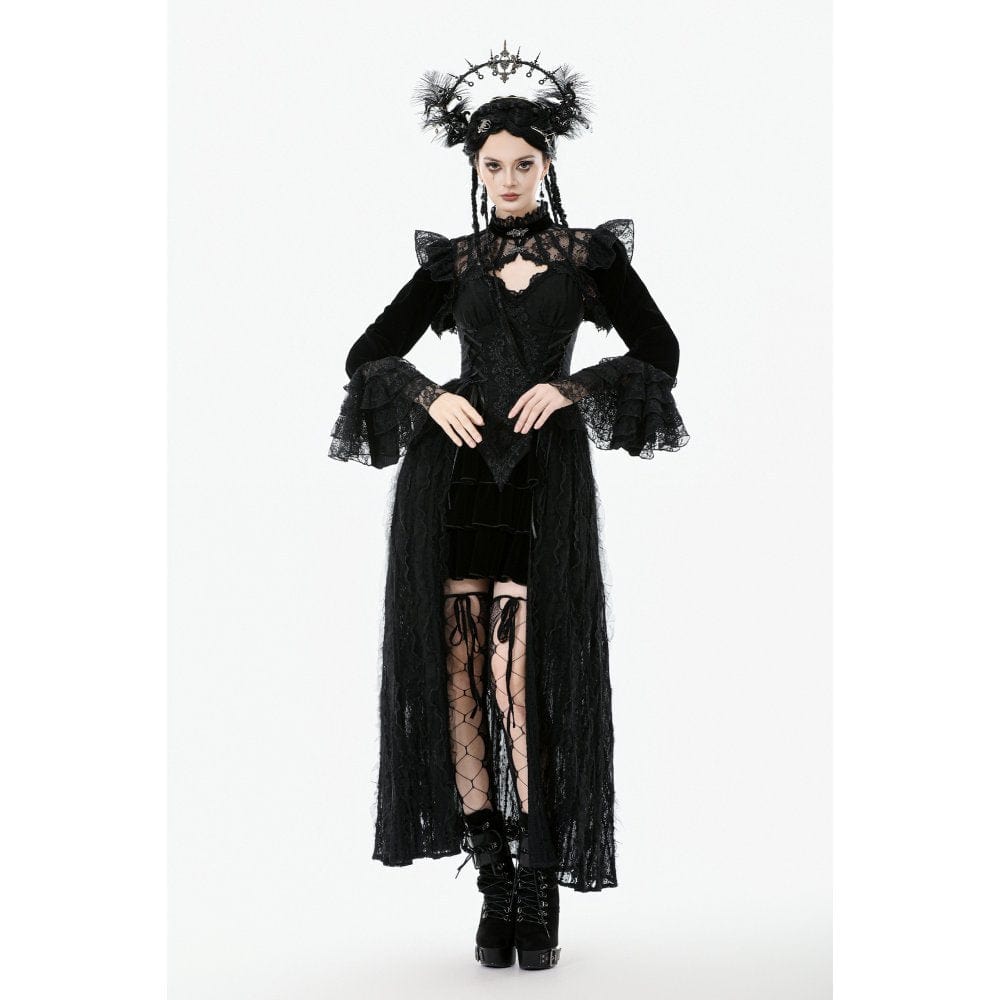 Punk Design Women's Gothic Stand Collar Flared Sleeved Cape