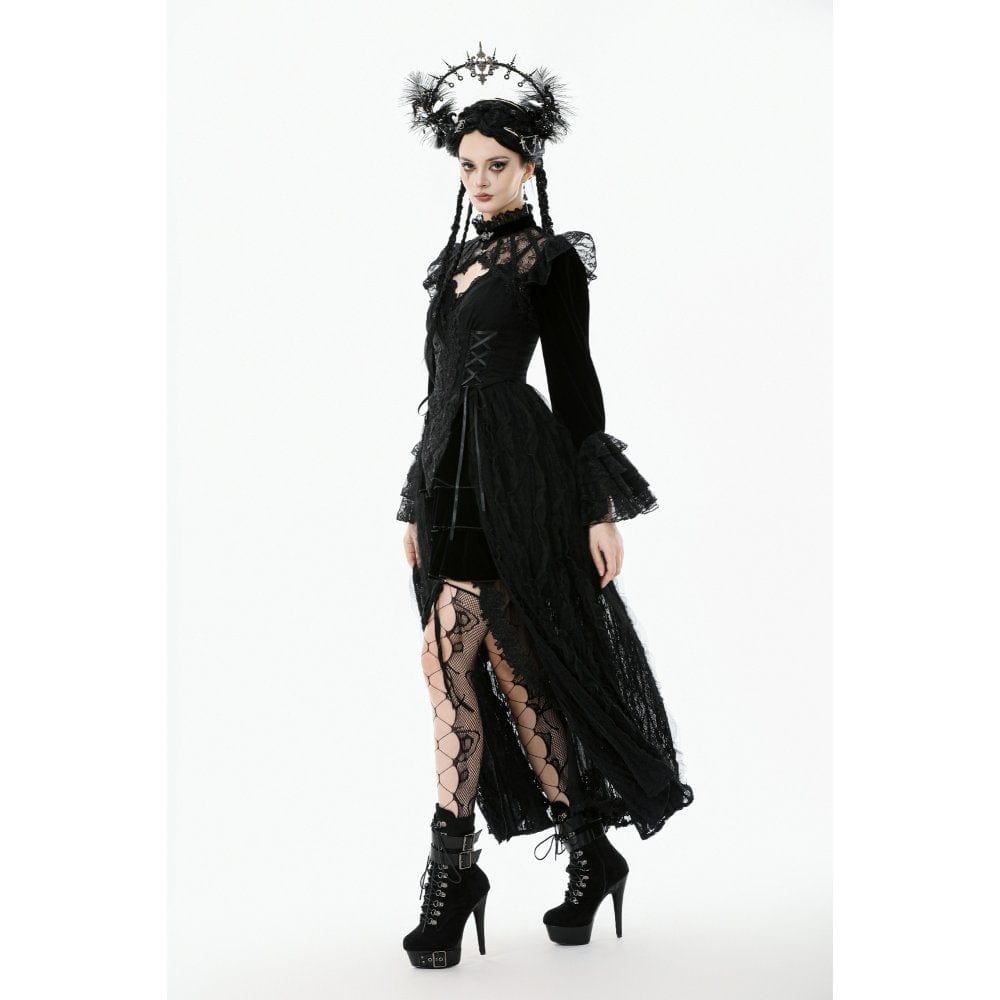 Punk Design Women's Gothic Stand Collar Flared Sleeved Cape