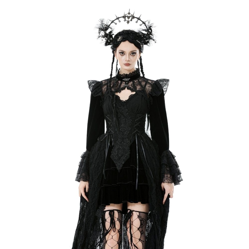 Punk Design Women's Gothic Stand Collar Flared Sleeved Cape