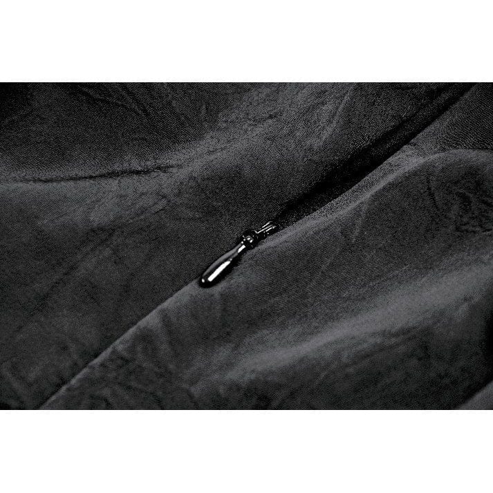 Punk Design Women's Gothic Stand Collar Ruffled Mesh Flared Sleeved Dress