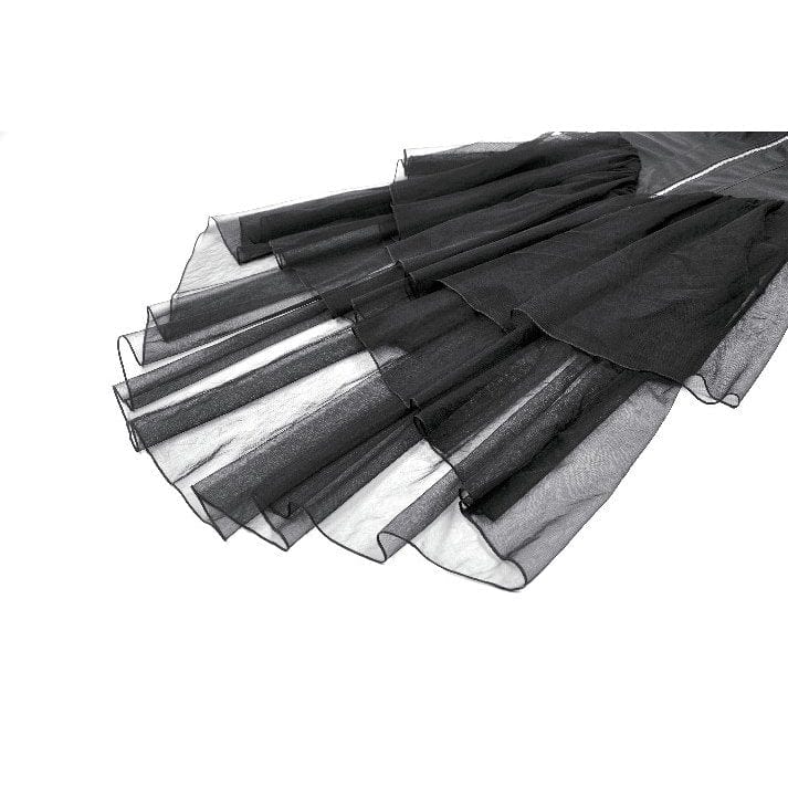 Punk Design Women's Punk Buckle Strap Lace-up Mesh Splice Slip Dress