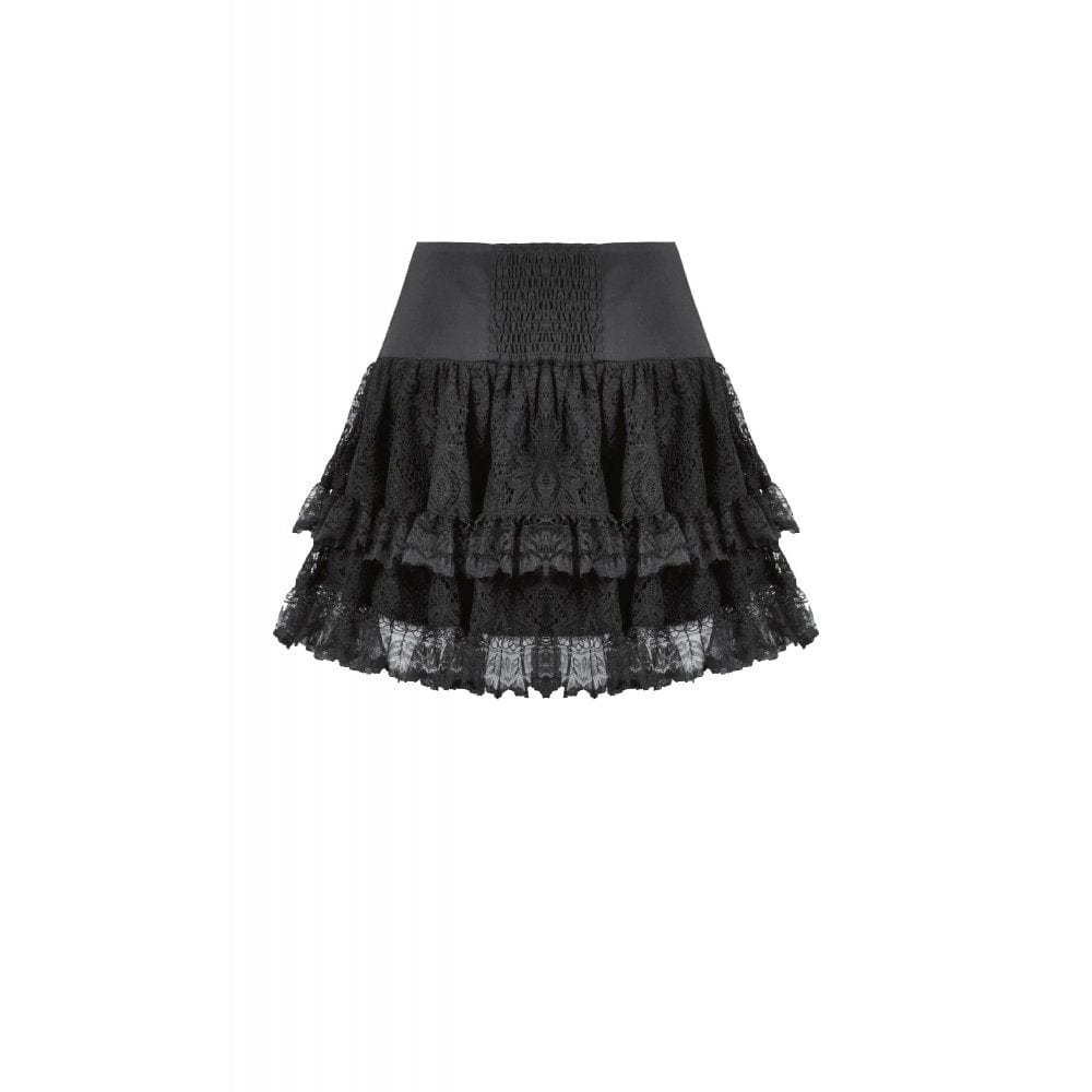 Punk Design Women's Punk Eyelet Strap Wide-Waistband Skirt