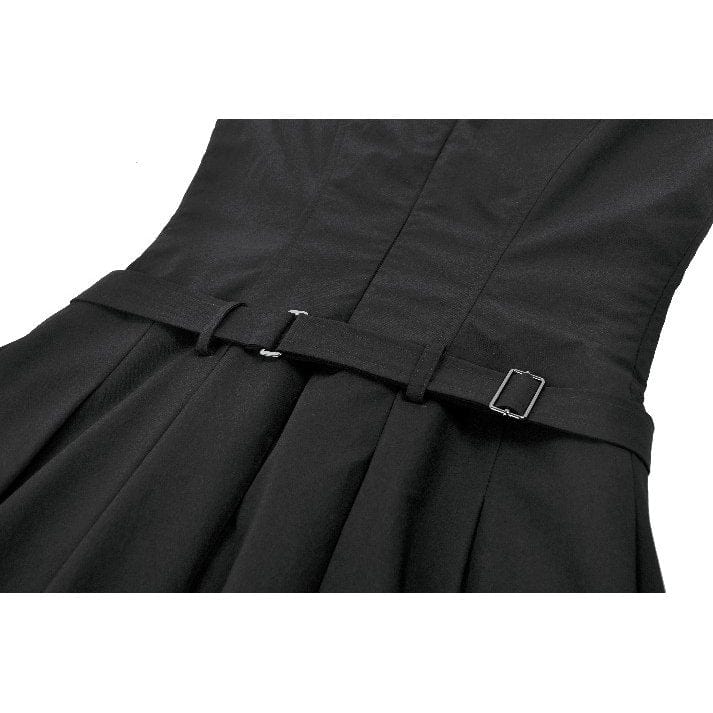 Punk Design Women's Punk Studded Asymmetrical Pleated Dress