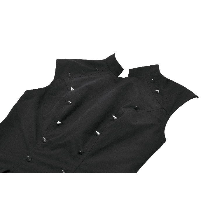 Punk Design Women's Punk Studded Asymmetrical Pleated Dress