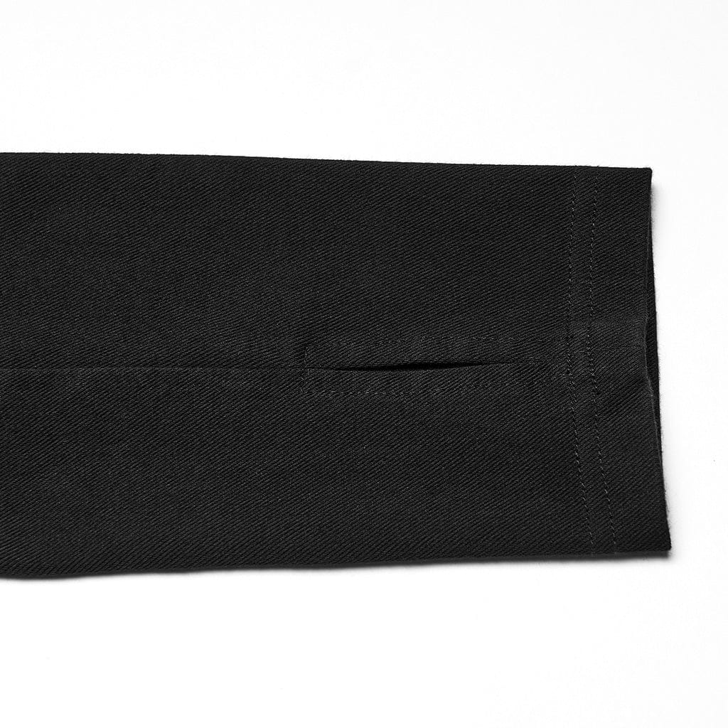 PUNK RAVE Men's Cyberpunk Buckle-up Zip Hoodie