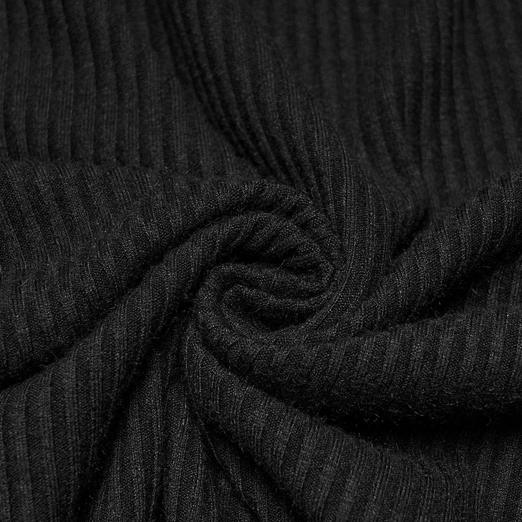 PUNK RAVE Men's Cyberpunk Eyelets Splice Long Sleeved T-shirt