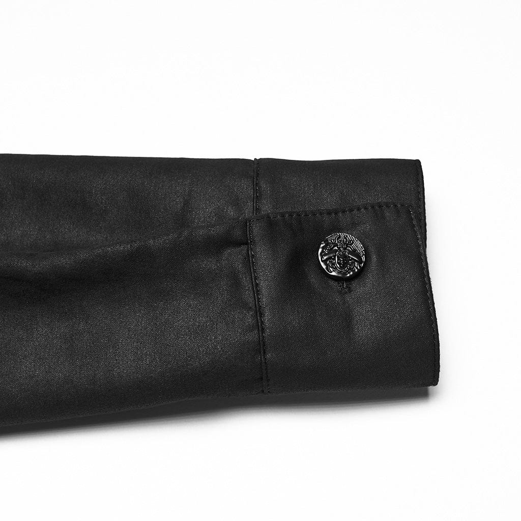 PUNK RAVE Men's Cyberpunk Irregular Bat Collar Shirt