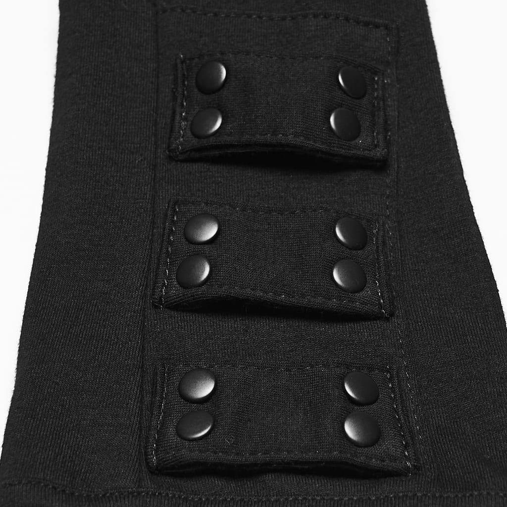 PUNK RAVE Men's Cyberpunk Layered Fingerless Gloves