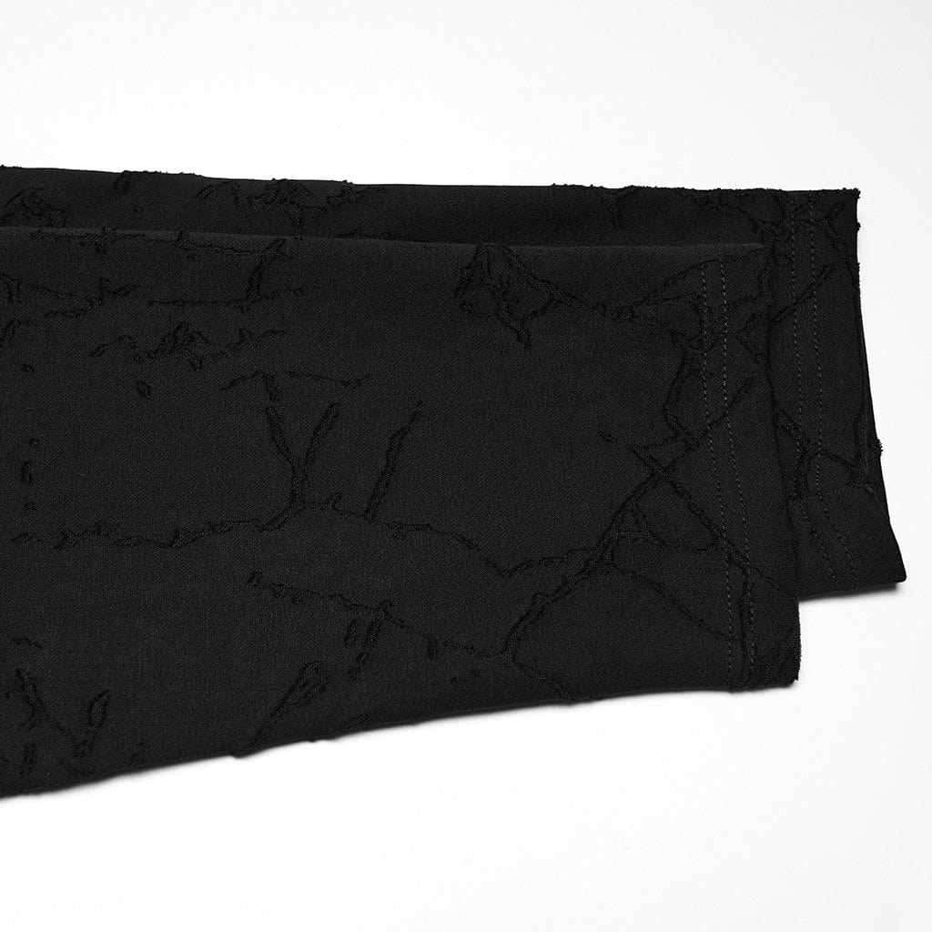 PUNK RAVE Men's Cyberpunk Rivet Ripped Loose T-shirt