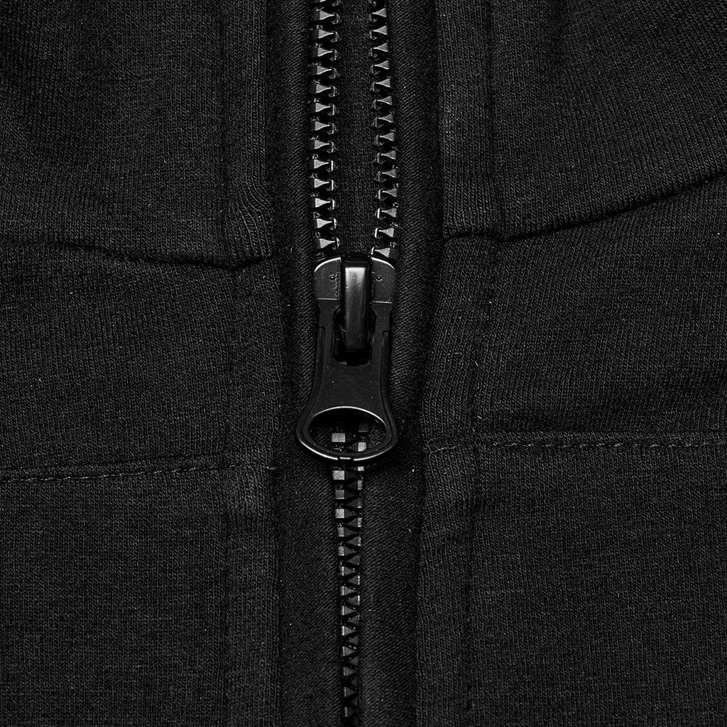 PUNK RAVE Men's Cyberpunk Zip 3D Patch Shirt