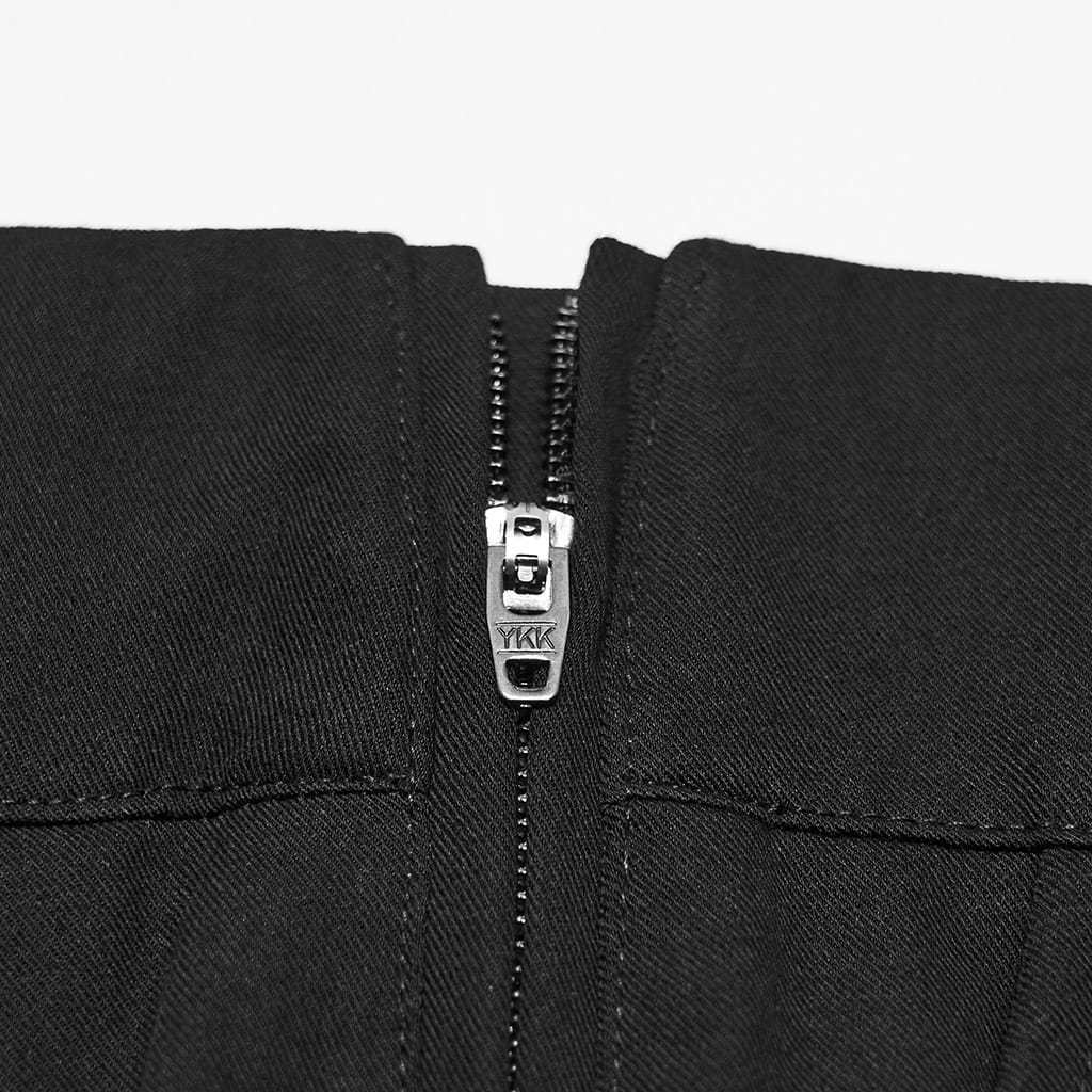 PUNK RAVE Men's Gothic Asymmetric Batwing Pleated Pants
