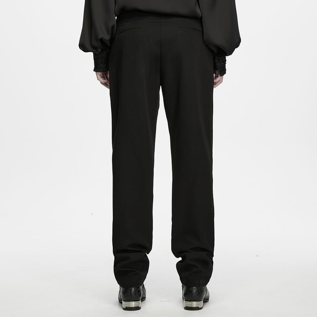 PUNK RAVE Men's Gothic Asymmetric Batwing Pleated Pants