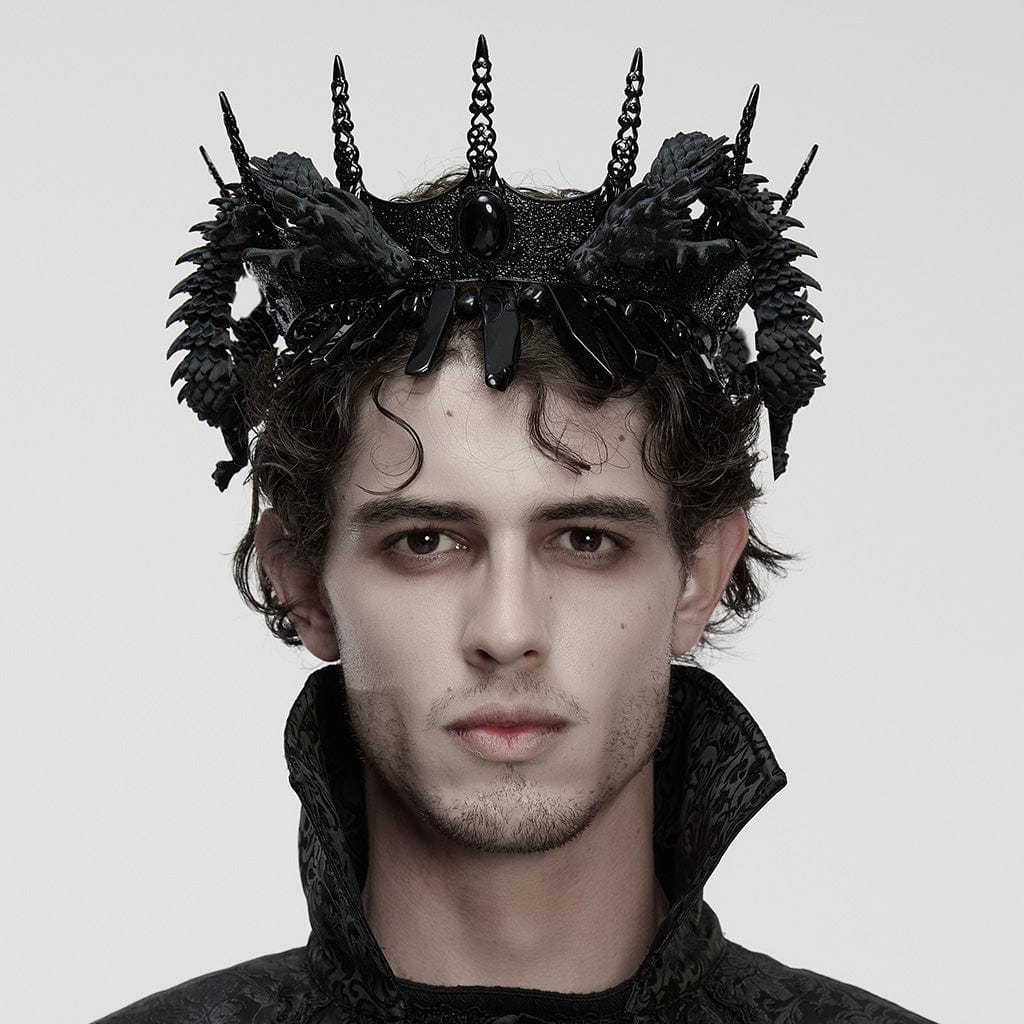 PUNK RAVE Men's Gothic Coiling Dragon Crown