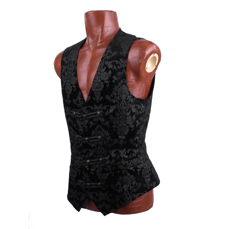 PUNK RAVE Men's Gothic Dress Vest Palace Waistcoat