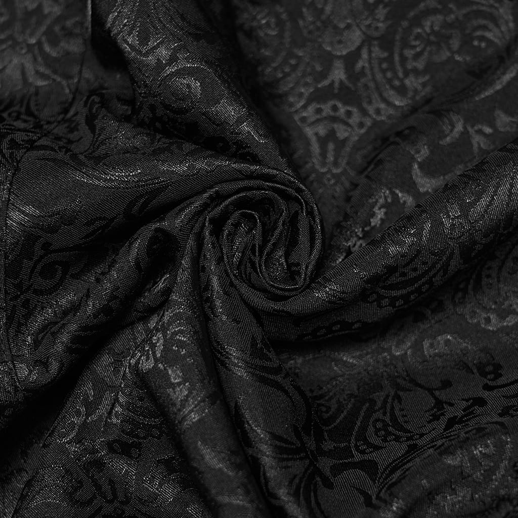 PUNK RAVE Men's Gothic Floral Jacquard Decal Pants