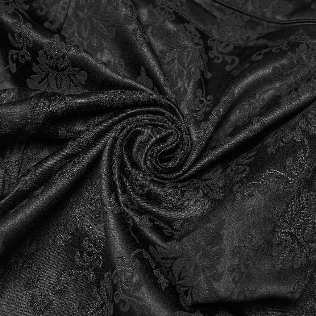 PUNK RAVE Men's Gothic Floral Jacquard Double-breasted Pants