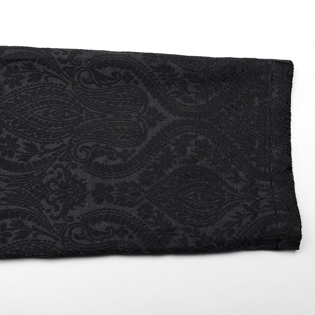 PUNK RAVE Men's Gothic Floral Jacquard Pants