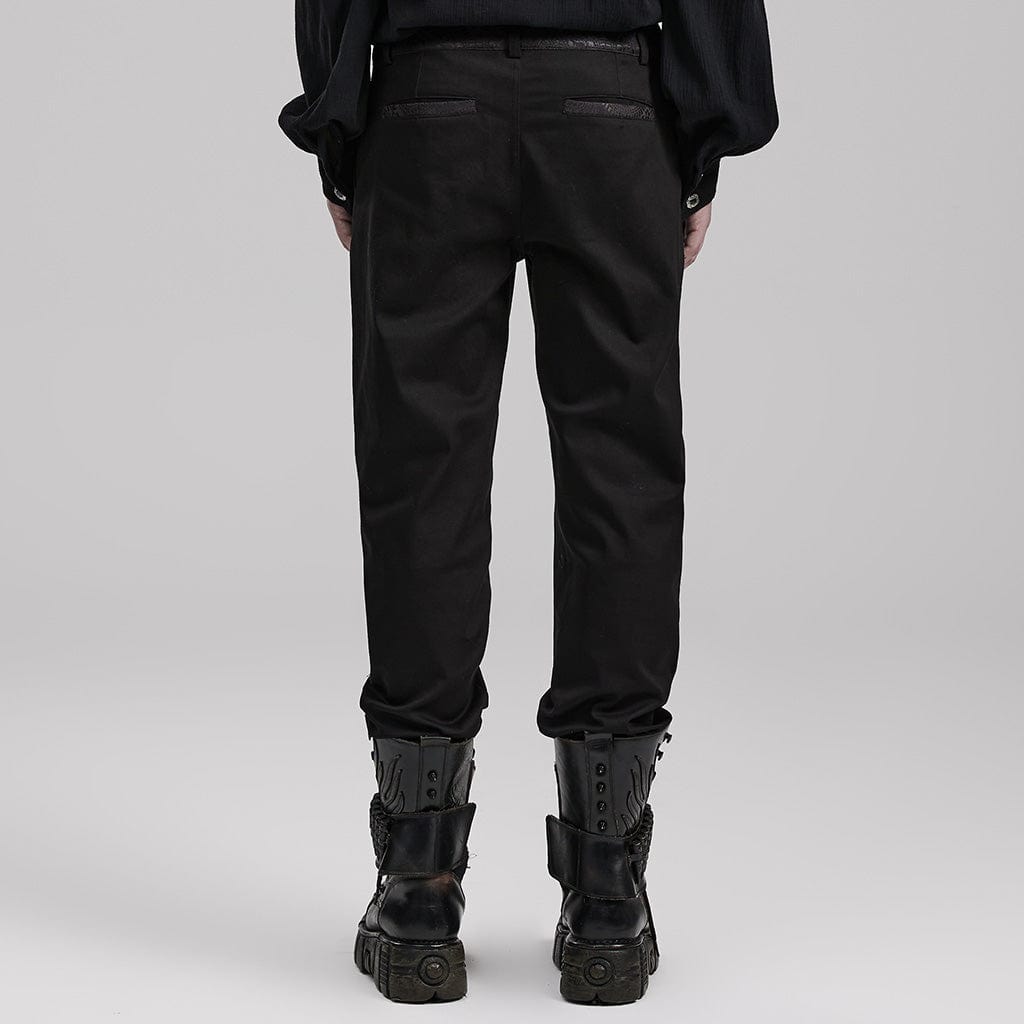 PUNK RAVE Men's Gothic Front Zip Suit Pants