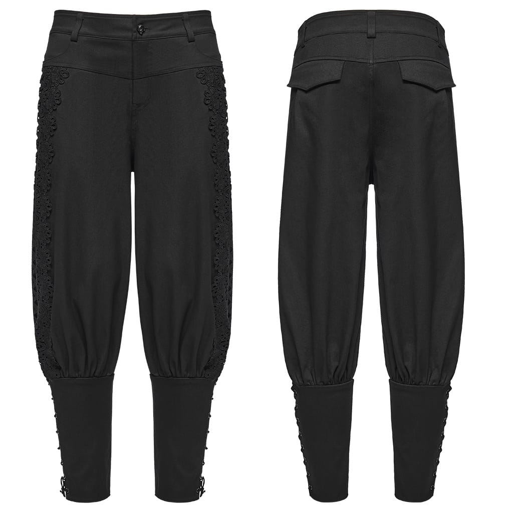 PUNK RAVE Men's Gothic Lace-up Cuffed Pants