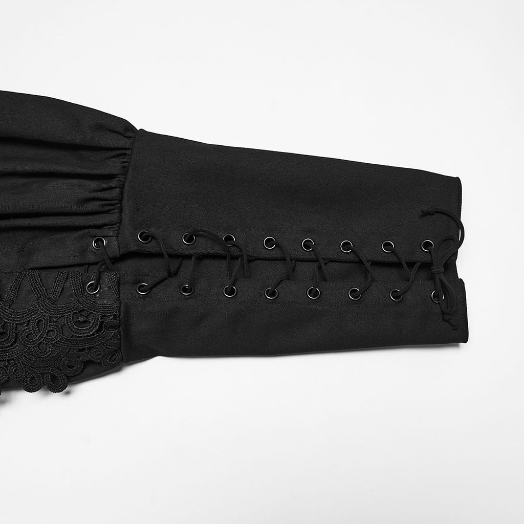 PUNK RAVE Men's Gothic Lace-up Cuffed Pants