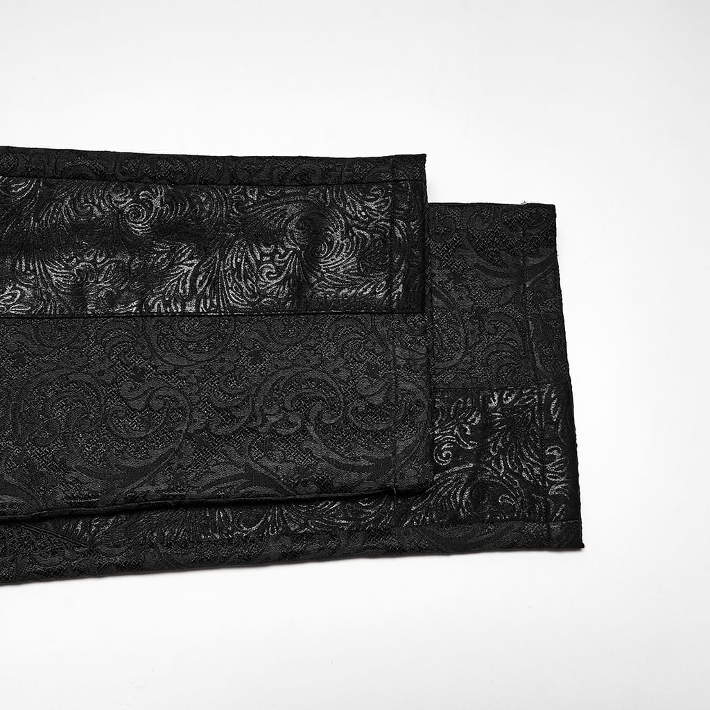 PUNK RAVE Men's Gothic Lace-up Jacquard Patchwork Pants