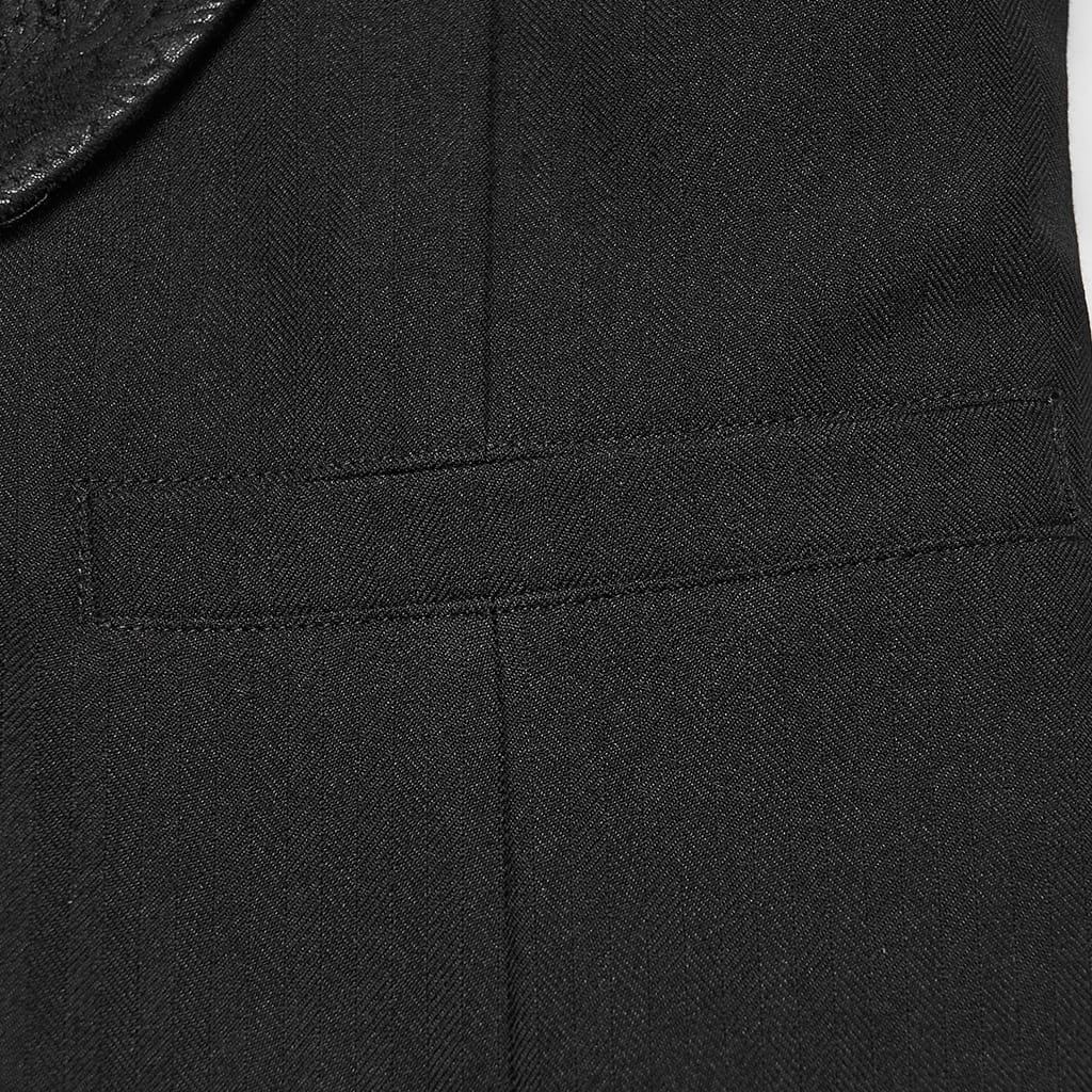 PUNK RAVE Men's Gothic Lapel Double-breasted Pointed Hem Waistcoat