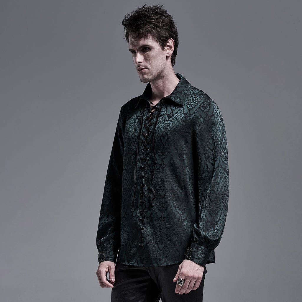 PUNK RAVE Men's Gothic Snakeskin Strappy Shirts