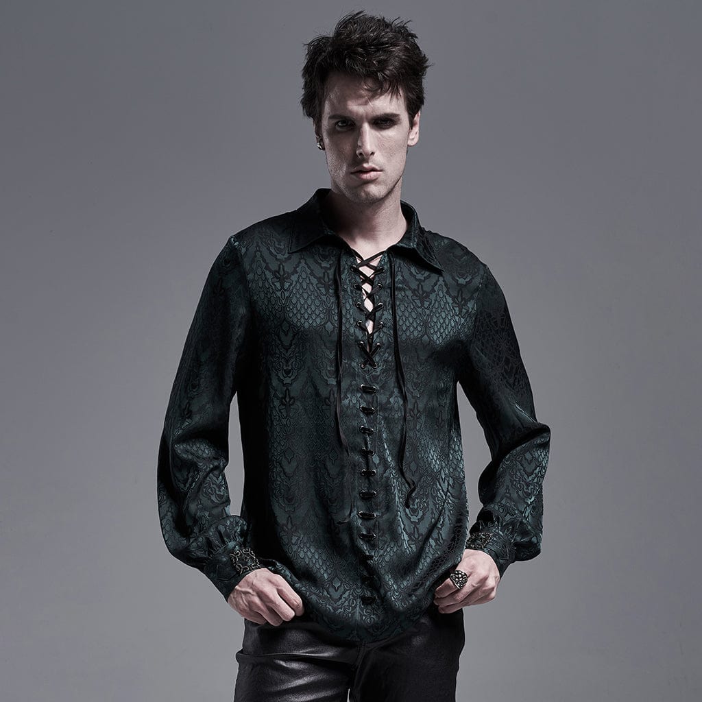PUNK RAVE Men's Gothic Snakeskin Strappy Shirts
