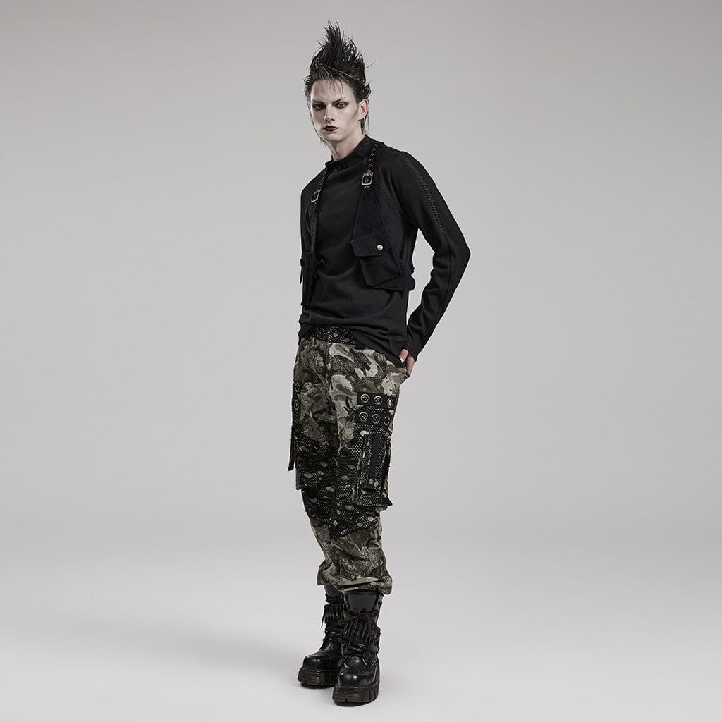 PUNK RAVE Men's Punk Adjustable Strap Bag