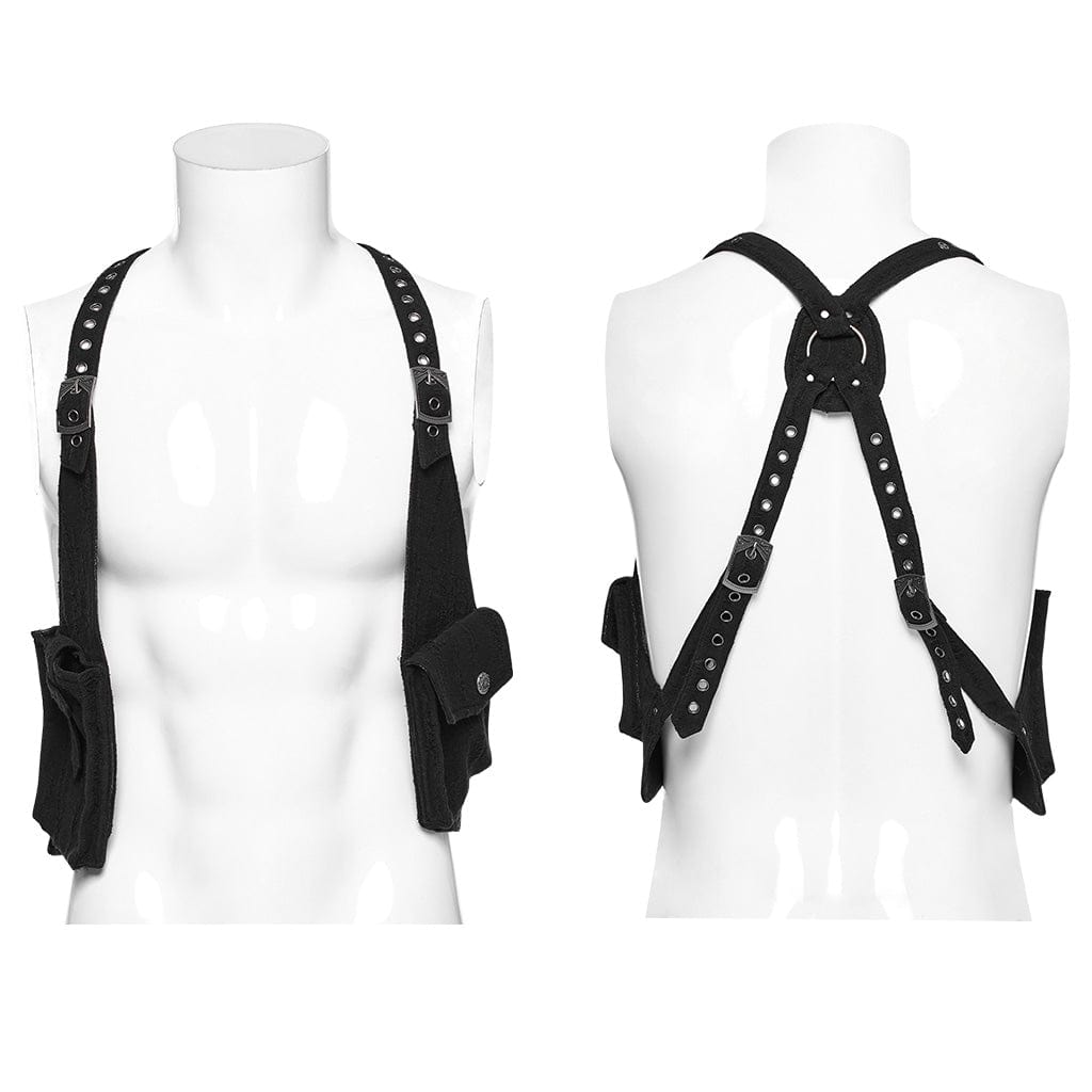 PUNK RAVE Men's Punk Adjustable Strap Bag