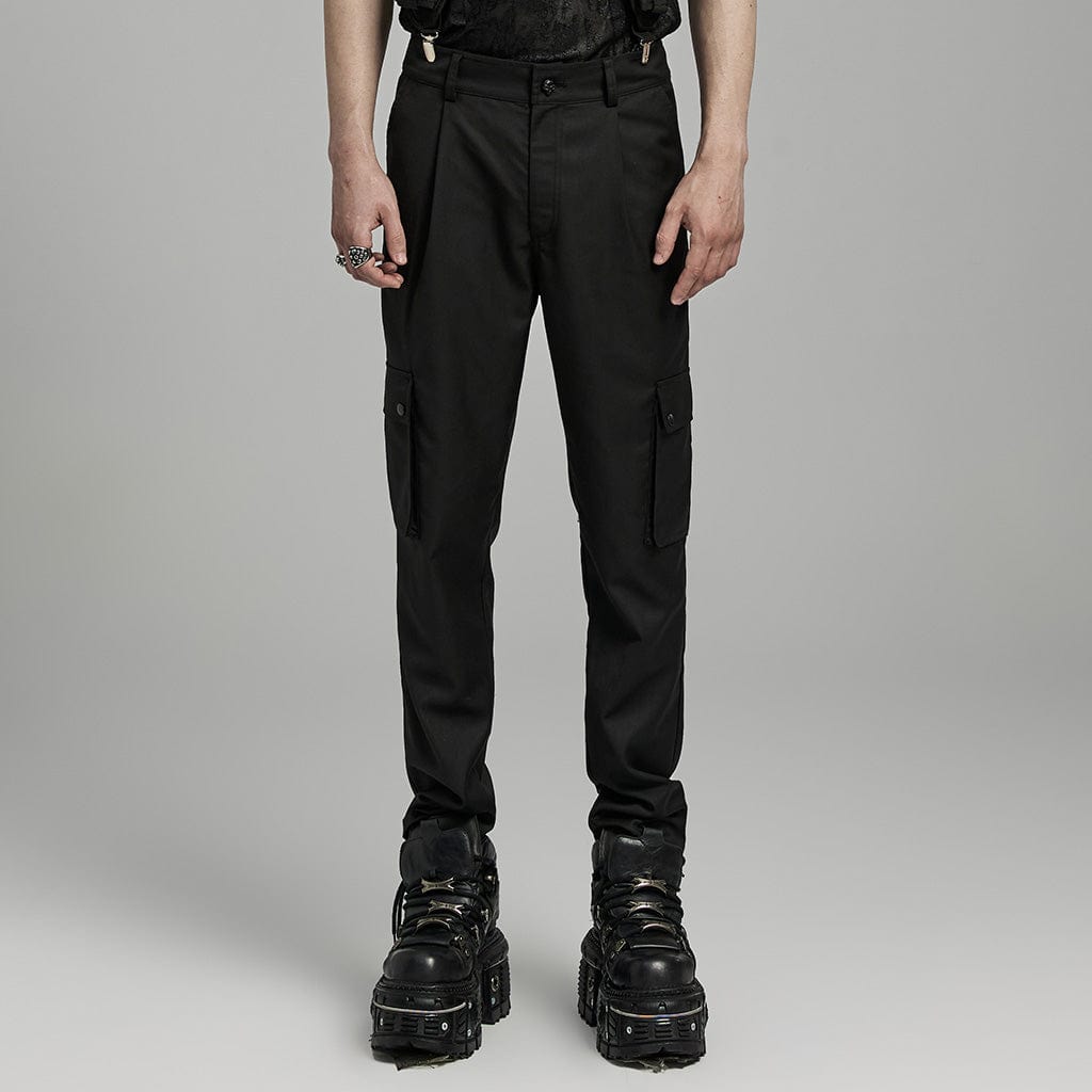 PUNK RAVE Men's Punk Big-pocket Skull Pants